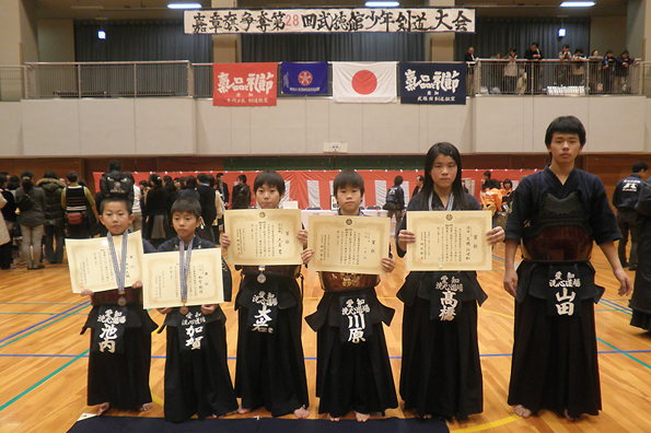 嘉章旗争奪第28回武徳館少年剣道大会 個人戦入賞者